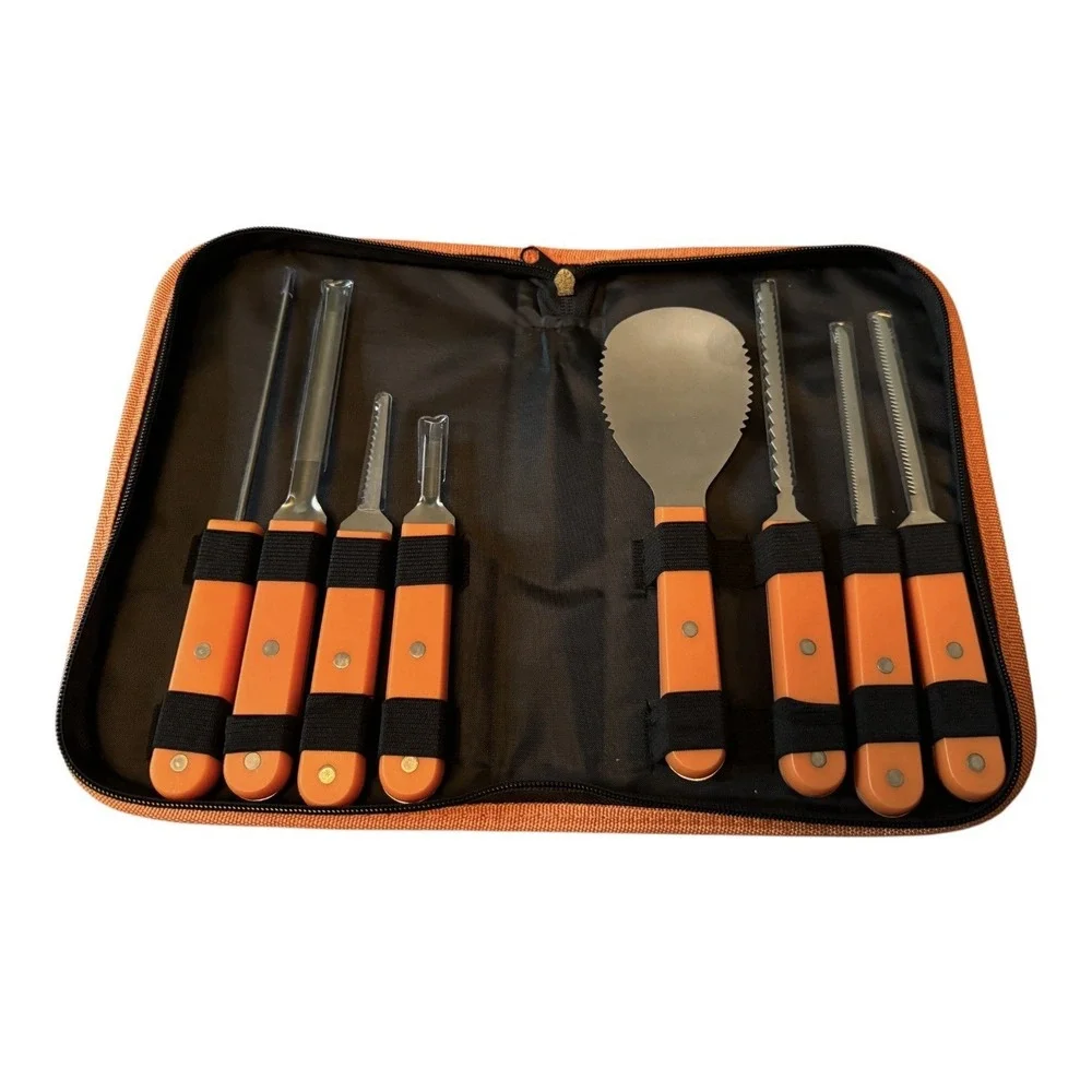 BooTiful Pumpkin Carving Tools 8 Piece Set Halloween Kit NEW w/ Case Spooky